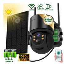 Ranipobo - Camera de surveillance de l'energie solaire WiFi 2MP, Panneau Plusolar ptz sans fil camera ip exterieure ip exterieur Protection de