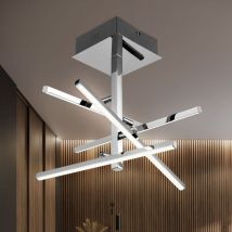Esto - Plafoniera lampada da soffitto soggiorno cromata dal design quadrato con aste regolabili, metallo acrilico, 4x led 4x 4 watt 4x 320 lm bianco