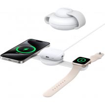 MagGo Station de recharge sans fil 3-en-1 compatible MagSafe, chargeur induction certifié Qi2 MagGo 15 w, chargeur de voyage pliable, iPhone