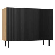 CAMI - 2-door glamour sideboard - 100x40x78 cm - 4 storage niches - Slatted doors