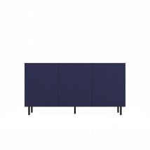 Hucoco - cami - Buffet style glamour 3 portes - 150x40x78cm - 4 niches de rangement - Façades à lamelles