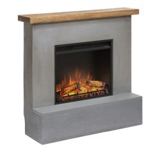 Caminetto Elettrico A Led Tagu Rolf Effetto Cemento Grigio
