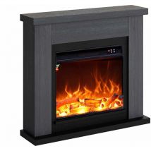 Caminetto Elettricogrigio Completo Cm 88,3x99x25 Fuego Fuego Paolo Gris