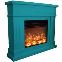 Fuego - Caminetto Elettrico Colore Turchese Cm 95x109x21,5 Roberta Turquesa