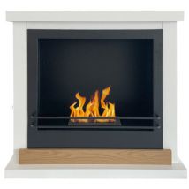 Your Self - Camino a bioetanolo biocamino da terra Stoccolma in legno bianco L75xP28xH68 cm