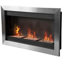Camino a Bioetanolo da Parete 110x63 cm Inox