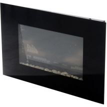 Camino Elettrico da Parete 90x56x9.5 cm 2000W Fiamma led 7 Colori Nero