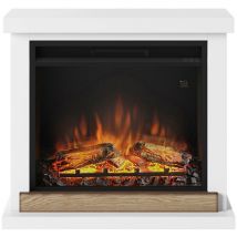 Tagu - Camino Elettrico Hagen Bianco a Led da Pavimento con Cornice 1500w