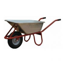 Camión volquete neumático allcar 100l desmontado sobre llanta de chapa de acero.