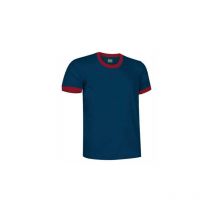 Camiseta bicolor de punto liso unisex, bocamangas Combi Valento xxl Azul marino / Rojo