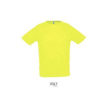 Camiseta Hombre Manga Raglán Sol's sporty m Amarillo Neón