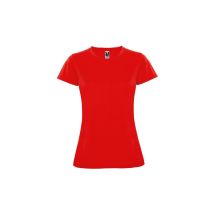 Camiseta Técnica Entallada Manga Corta De Escote Redondo Con Cubrecosturas Montecarlo Woman Roly S Rojo