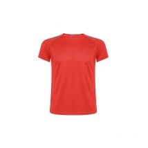 Camiseta técnica transpirable en tejido punto liso de manga corta ranglan SEPANG ROLY L Rojo