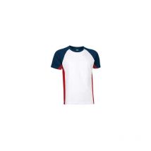 Camiseta unisex bicolor de manga corta ranglán Vulcan VALENTO XXL Blanco/Rojo/Azul Marino
