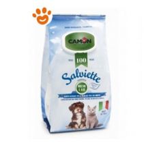 Salviette Detergenti Per La Pulizia Del Pelo Fragranza Muschio e Aloe - 30x17 centimetres - Pezzi 100 Per Cani e Gatti, 1 pezzo - Camon