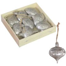 Pack 8 esferas metal plata cm12x12h3