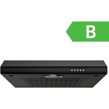 Firegas - Campana extractora Visera 60cm 3 Velocidades - Evacuación y Reciclaje - Clase b - Filtro de Algodón - Negro