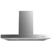Cecotec - Campana Extractora 90 cm Bolero Flux tm 906500 Inox a. Motor 165W, Decorativa con Acabado inox, Succión 650m3/h, Control Mecánico, 3