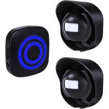 Campanello per porta con sensore di movimento, kit campanello esterno wireless con sensore di movimento a infrarossi e ricevitori plug-in e sensore