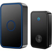Campanello senza fili, campanello impermeabile, set suoneria elettronica con 1 ricevitore plug-in, 60 melodie per casa, ufficio, hotel (nero)