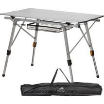 Campfeuer Campingtisch Faltbar 90,5 X 51,5 Cm, Silber, Klapptisch Mit Tragetasche, Höhenverstellbar
