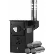 Campfeuer - Estufa de Patio 58 x 43 x 157 cm Estufa de Jardín con Cámara de Fuego y Fogón Seta Calefactora