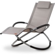 Campfeuer Relaxliege, Grau, Gartenliege Klappbar Sonnenliege Gartenstuhl Schaukelsessel Schwungliege