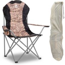 Silla Plegable de Camping con Bolsa de Transporte Color Camuflage. - Campfeuer