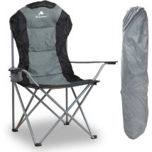 CampFeuer Silla Plegable de Camping con Bolsa de Transporte Color Gris