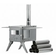 Campfeuer - Stufa a tenda in acciaio inox 51,5 x 42 x 216 cm stufa a tenda da campeggio