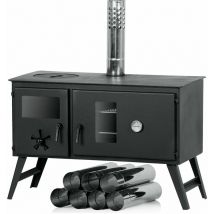 Zeltofen 28,5 x 58,5 x 260 cm Zeltheizung, Holzofen für Camping - Campfeuer