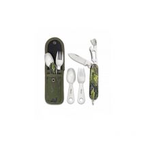 Camping-Besteck-Set Multicam Verde Albainox, bestehend aus Messer, Gabel und Löffel