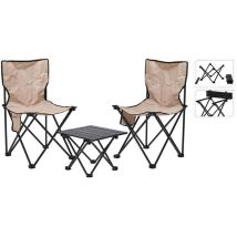 Campingstuhl-Set – 2 Stühle und 1 Tisch – Kompakt zusammenfaltbar – Praktische Tragetasche – 8721037303781