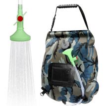 Camping Solar Shower Bag, 20LSolar Portable Shower Bag with 45°C On-Off Switchable Shower Head