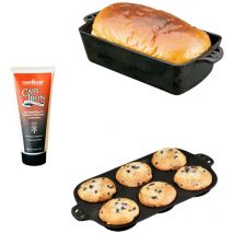 Camping Zubehör Brotbackform Kastenform Cast Iron Gusseisen Grill Muffinform
