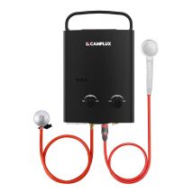 Camplux - AY132B 5L Scaldabagno a Gas Istantaneo con Maniglia Pieghevole Portatile, Gas propano o butano, per Campeggio, Doccia Esterna, Nero,