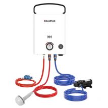 Camplux - First Serie Calentadores de agua a gas 5L/min, Calentadores instantáneos de agua a gas propano/butano Pantalla led - F5 Pro-DE