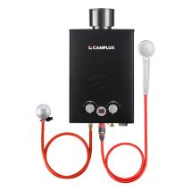 Gas-Wassererwärmer 6L/min Mit Regenschutz, 11KW Durchlauferhitzer mit Propan/Butangas - BW158BC - 30/37 mbar - Schwarz - Camplux