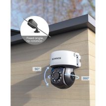 Sannce - Caméra de sécurité filaire dôme 1080P ahd pt, panoramique à 350°, inclinaison à 90°, vision nocturne à 100 pieds, détection de mouvement,