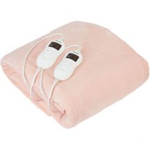 Camry - cr 7424 Calienta Camas Eléctrico Doble, Medidas 150x160cm, 8 Niveles Temperatura, Temporizador, Lavable, Polar 120W Crema