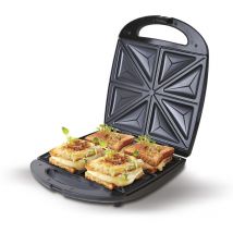 Fabrilamp - Camry cr 3023 Appareil électrique xl pour 4 sandwiches, plaques triangulaires anti-adhésives 1500W Argent