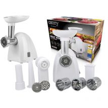 Camry - cr 4802 Picadora de Carne Eléctrica, Embutidora Salchichas, 3 Discos Corte, Cuchilla Acero Inoxidable 1500W Blanco