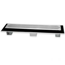 Ogomondo - Canale canaletta pavimento lineare scarico doccia acciaio inox lucido canalina misure l885xh63115 mm - confezione 1