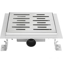Mog Casa - Canaleta de Ducha Cuadrado de Acero Inoxidable Ultra Plano - 4 Tamanos Q4, plata