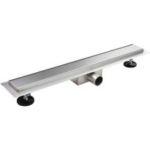Mog Casa - Canaleta de Ducha Rectangular de Acero Inoxidable Ultra Plana Medida 60cm - Modelo R1 Desague de Borde plateado