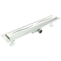 Idralite - Canaleta ducha de desagüe a ras de suelo de acero inox mod. Onda 100 cm