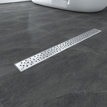 Aica Italy - Canaletta doccia scarico doccia canalina 80cm in acciaio inox a pavimento con sifone antiodore e griglia di bolle design per box doccia