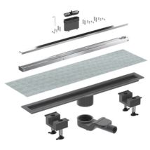 Canaletta doccia canalissima alluminio orizzontale kit l. 80 cm Bonom ini