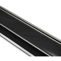 Ferrari Srl - gouttière inox style line luxury - black crystal gouttière luxury ret. l 485 mm c. black full inox with black crystal plate