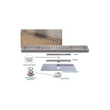 Stamplast - Canalette ad incasso in acciaio inox per scarico bagni a filo pavimento in kit - Griglia 65 cm